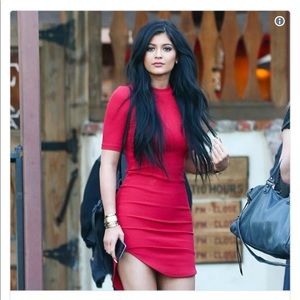 Kylie Jenner red BodyCon dress